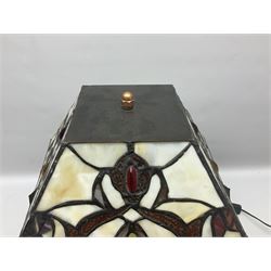 Tiffany style table lamp with leaded shade, H48cm