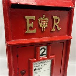 Modern painted metal wall mounted Postbox, H65cm, D35cm