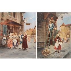 Continental School (20th Century): The Painter of Signs and Dutch Girls, pair overpainted ...