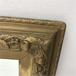 Large gilt framed bevelled edge wall mirror, W108cm, H91cm