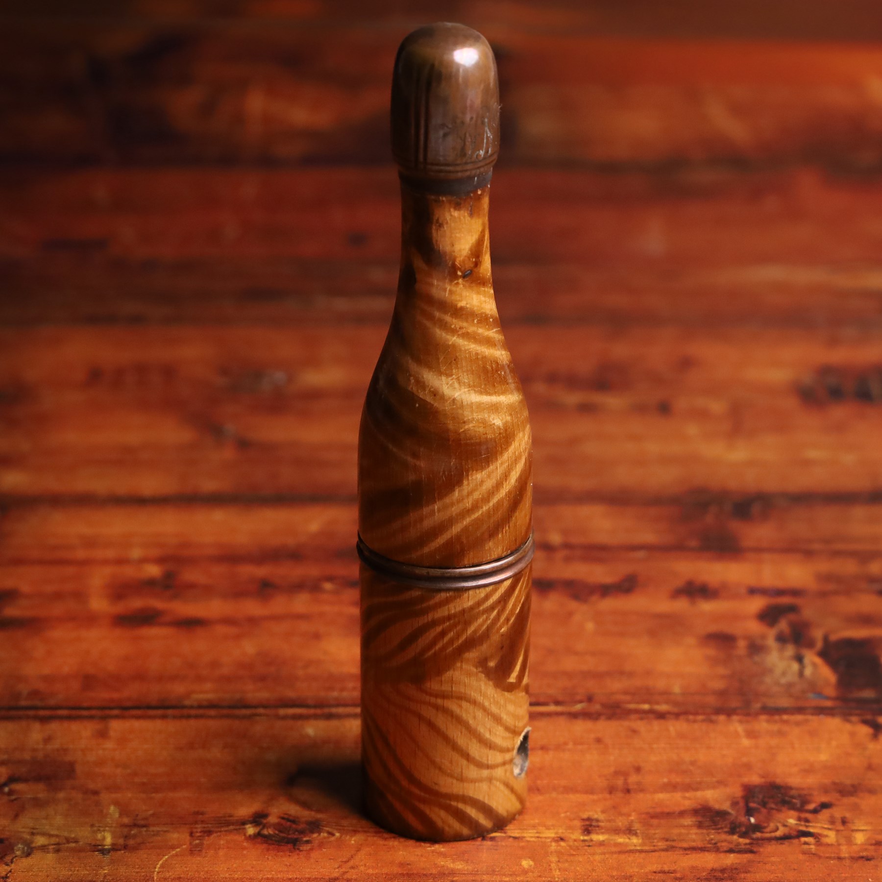 Early 20th century novelty pipe, in the form of a bottle, H14cm