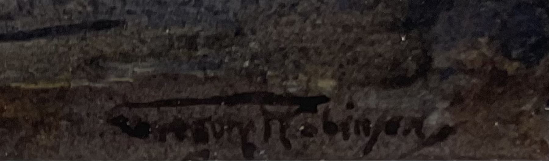 Gregory Robinson (British 1907-1934): 'The Sinking of the Chistopher', watercolour signed, inscription verso 'Presented to Frank Whiteley Mayor of Mafeking' 35cm x 24cm
Provenance: Frank Whiteley born in 1856 was formerly in the ivory and ostrich feather trade, and a member of the firm of Whiteley, Walker, and Company, of Mafeking, Bulawayo, Palapye, etc. Some years President of Mafeking Chamber of Commerce. Mayor of Mafeking during siege, 1899- 1900 (despatches, Companion of St. Michael and St. George).