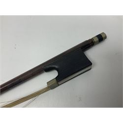 Late 19th century French trade violin with 35.5cm one-piece maple back and ribs and spruce top L59cm overall; in carrying case with bow