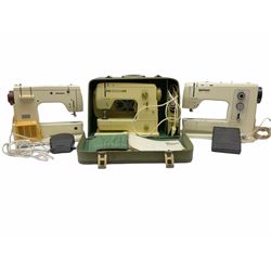 Three Bernina sewing machines, comprising cased model 708 example, with accompanying accessories in case, and 830 and 807 model examples (807 for parts, the other two examples untested). 