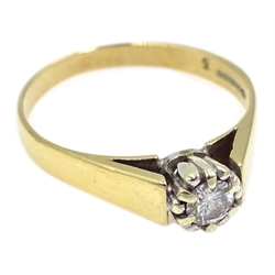  9ct gold single stone diamond ring, hallmarked  