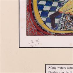 Edward Harris Wolfe (South African 1897-1982): 'Song of Songs', set of twelve limited edition lithographs on silvered paper each signed and numbered 228/250 in pencil, 36cm x 26cm, in matching frames (12)