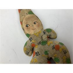 1950s fashion doll reputedly used for advertising children's wellingtons in a shoe shop window H30cm; and two soft toys (3)