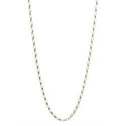 Gold belcher link necklace, hallmarked