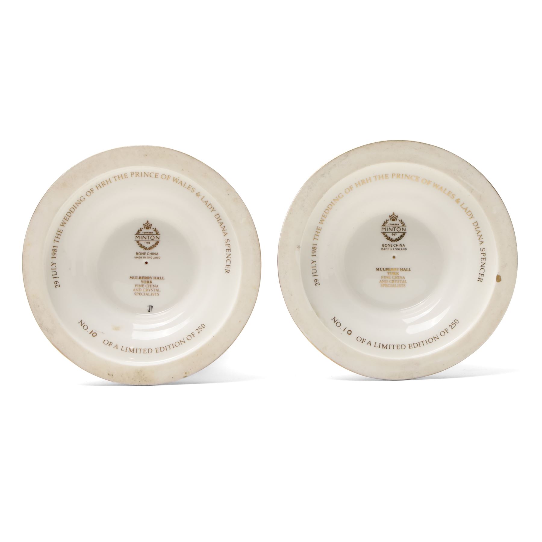 Minton 'The Royal Wedding Heraldic Beasts' pair of limited edition figures for Mulberry Hall  10/250, boxed and with certificate to mark the Royal Wedding 1981