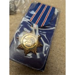 Collection of Masonic jewels, including silver example, together with military pin badges, two silver necklaces and other collectables