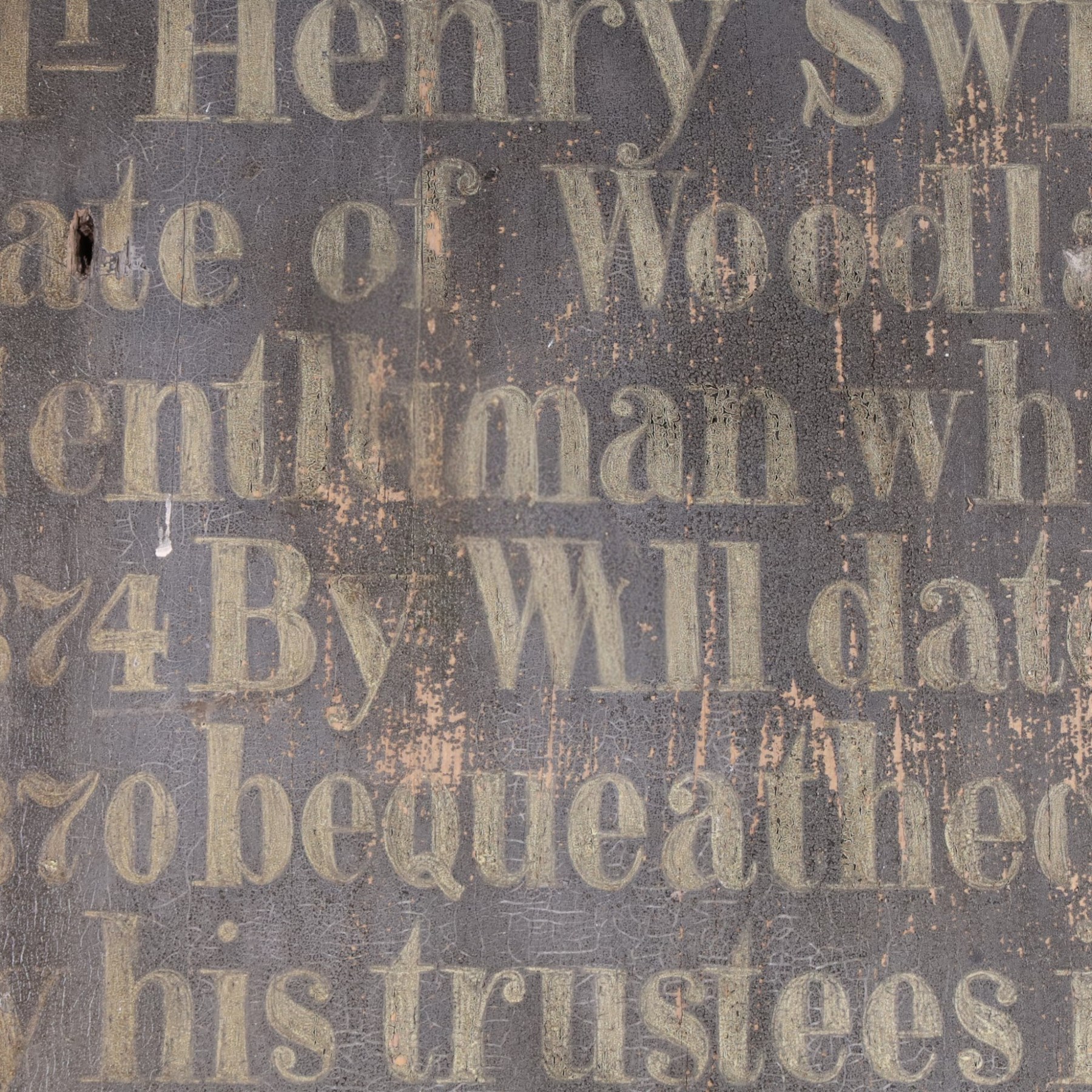 Painted wooden sign, The Walkers Foundation, H95cm, W70cm