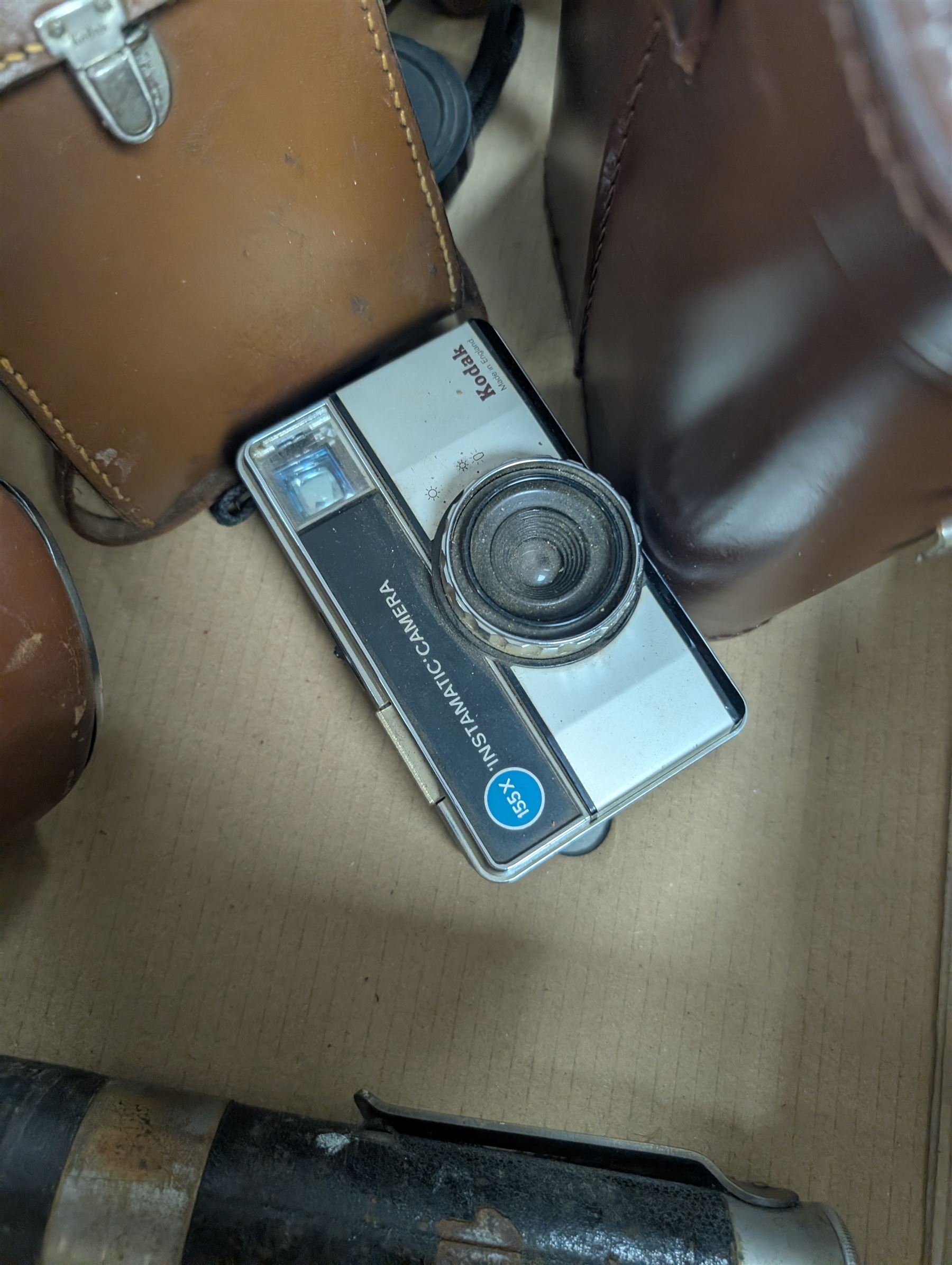 Binoculars including Zenith and Kalimar, cameras including Kodak and Aires and an Ever Ready torch