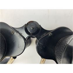 Pair of Rayswi of Harrogate carved oak candlesticks with brass mounts, in the form of an imp, together with a cased pair of Photopia binoculars, mother of pearl opera glasses, Bush radio, oak inkstand etc