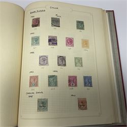 Queen Victoria and later Great British and World stamps, including imperf penny reds, perf penny reds, 1873-80 three pence stamps, 1883-84 two shillings and sixpence, various fiscal and revenue stamps, King George VI ten shilling dark blue used block of four, Aden, Antigua, Australia, Bahamas, Barbados, Basutoland, Bermuda, British Guiana, British Honduras, British Solomon Islands, Burma, Ceylon, Falkland Islands, Heligoland etc