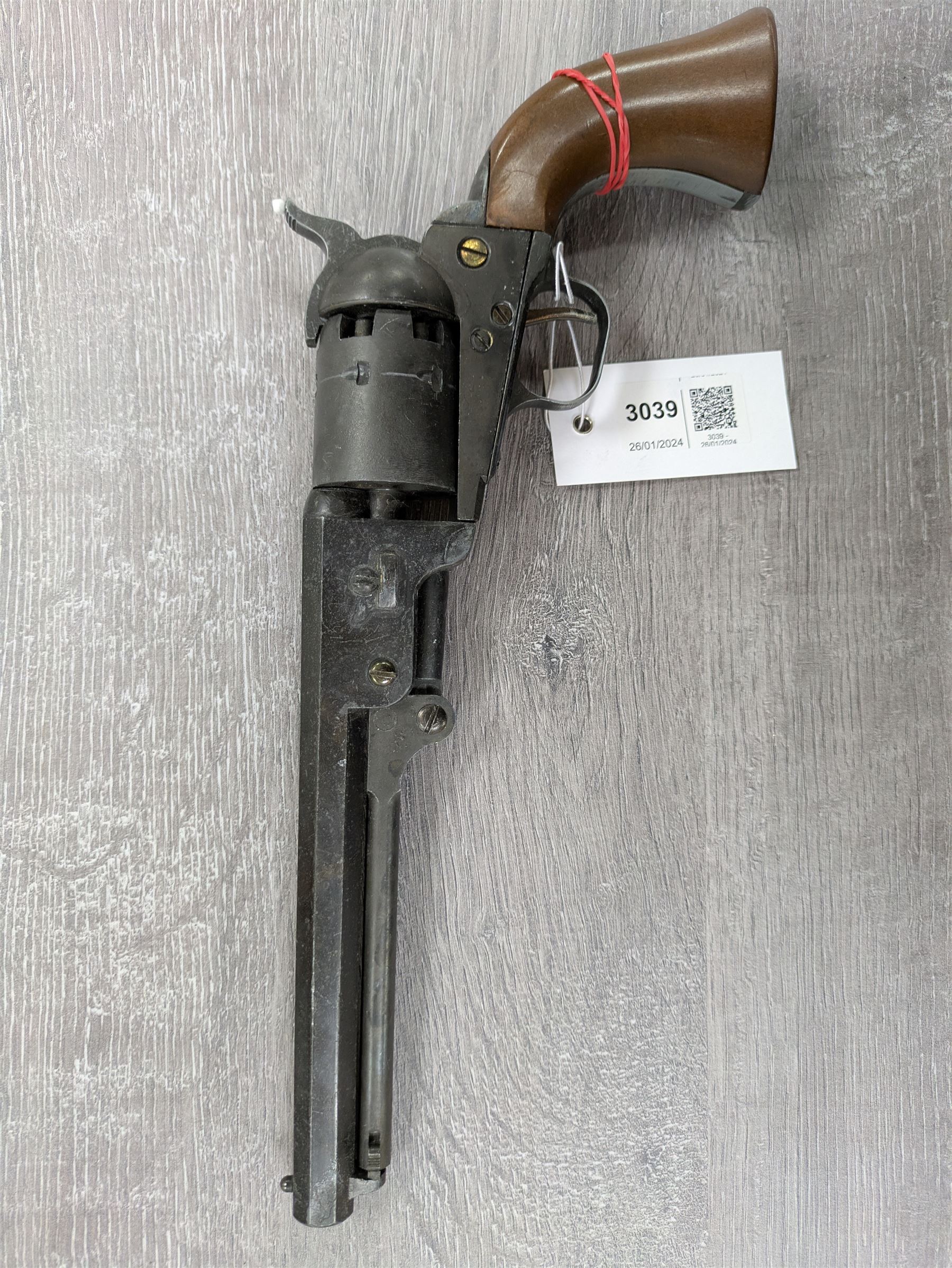 Modern Replica Models Japan non-firing copy of an 1851 Navy percussion cap revolver, .36 cal, boxed with paperwork, L31cm - Disposed 25.06.25 - Notified 24.07.25