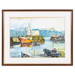 Dave Smart (British 20th Century): 'Sunset Harbour' and 'November Harbour', two watercolours signed and titled max 27cm x 36cm (2)