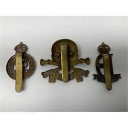 Nine Lancers metal cap badges including 9th, 12th Royals, 24th, 16th Queens and 17th; together with eight various Guards/Dragoons badges (17)