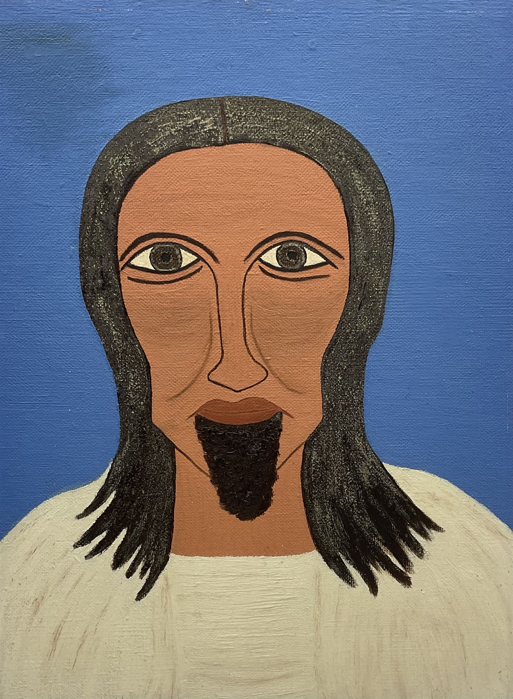 Gladys Hamilton Cooper (British 1899-1975): 'Head of Christ', oil on board signed titled and dated 1956 verso 61cm x 46cm (unframed)