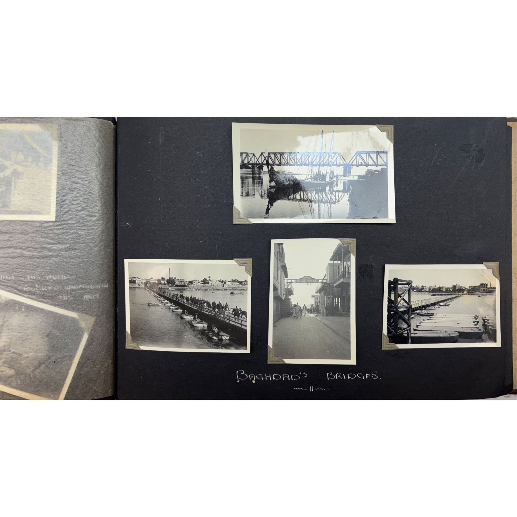 WWII British Army photo album from 1936, with annotated images, including from Jerusalem, Iraq etc
Please note this album contains images of a graphic nature 