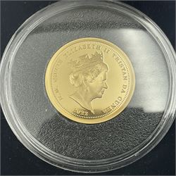 Queen Elizabeth II Tristan da Cunha 2022 'Platinum Jubilee' gold proof half sovereign coin, cased with certificate