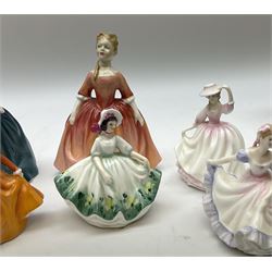 Royal Doulton Peggy Davies collection figures including Cherie HN2341, Debbie HN2400 and Royal Doulton miniature figures, Kirsty HN3213, Sunday Best HN3218, Sara HN3219, Ninette HN3215, Buttercup HN3908 and Fragrance HN3220.