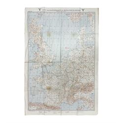 WWII German navigation map, Luft-Navigationskarte in Merkatorprojektion, of England, France, Netherlands, Denmark, H110cm, W74cm 