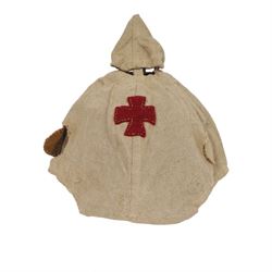 WWI canvas Pickelhaube Überzug (helmet cover), with ventilated finial cover, meta hooks to...