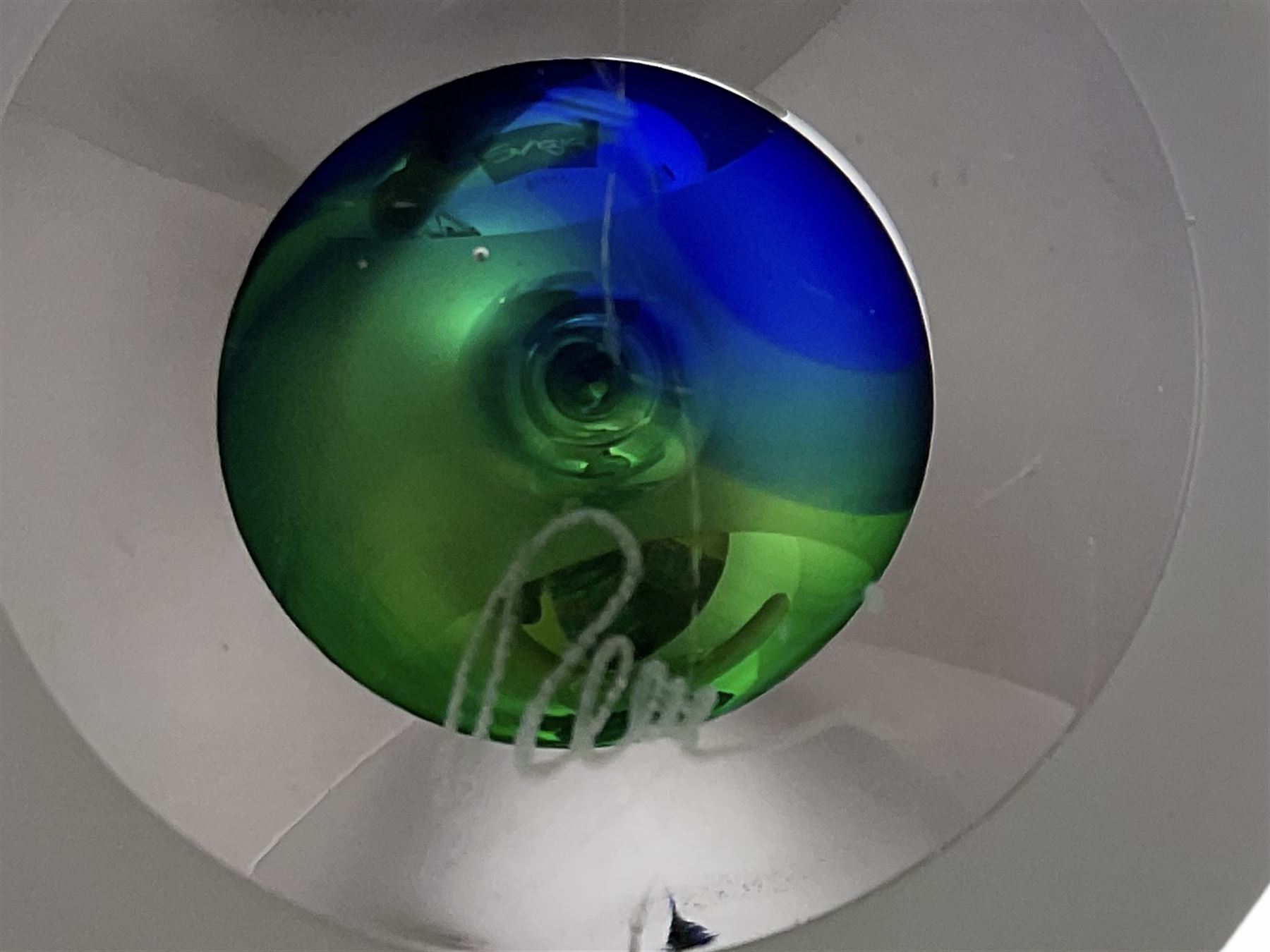 Svaja glass paperweight, together six other paperweights, including four Caithness examples. 