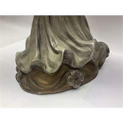 After Alexsander Danel for Austin Sculpture, Windswept, sculpture modelled as a female in flowing dress 