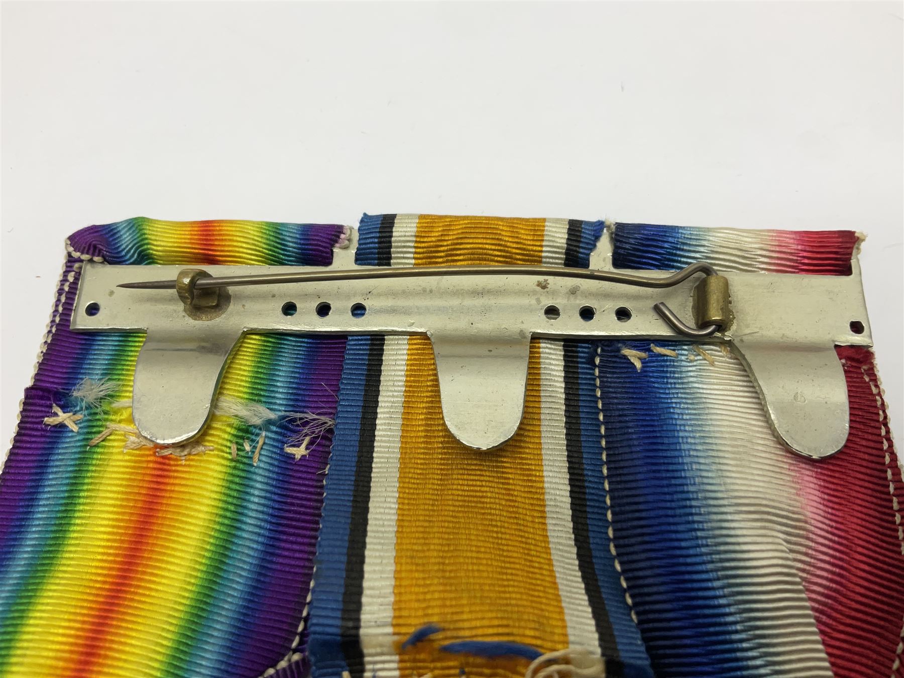 WWI trio of medals comprising British War Medal and Victory Medal awarded to 1815 Pte. W. Scott K.O.Y.L.I. and 1914-15 Star awarded to 200196 Pte. W. Scott Yorks. L.I.; with ribbons on wearing bar