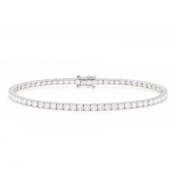 18ct white gold diamond bracelet, four claw set with seventy-three round brilliant cut diamonds, stamped, total diamond weight approx 2.50 carat