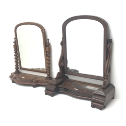  Two Victorian mahogany framed toilet mirrors, W76cm max  