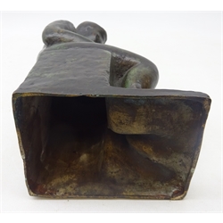  Charles Despiau (1874-1946) green patinated bronze figure 'Seated Woman', with signature and foundry mark for Susse foundeur  to reverse, H28cm  