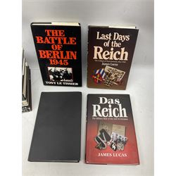 Twenty-six books of WW2 German interest with particular emphasis on the 'SS', including Charles Sydnor: Soldiers of Destruction; G.S. Graber: History of the 'SS'; Bruce Quarrie: Hitler's Samurai; David Cesarini: Eichmann - His Life and Crimes; collector's reference books etc (26)