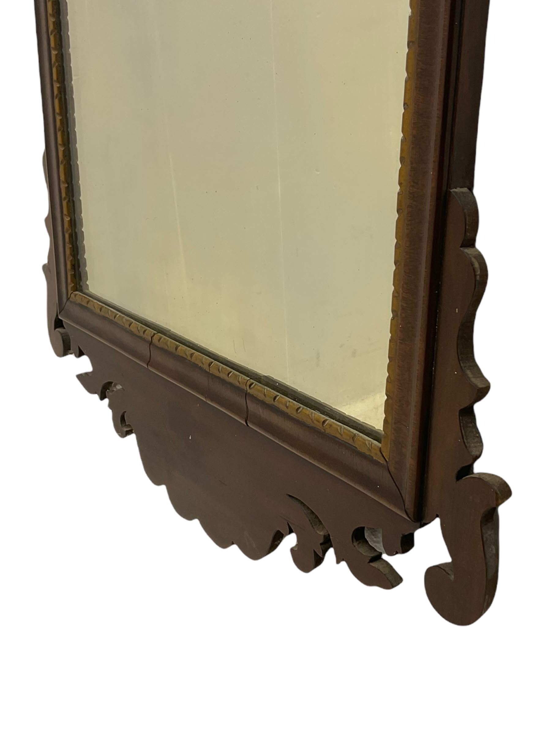 Chippendale style mahogany wall mirror, eagle pediment