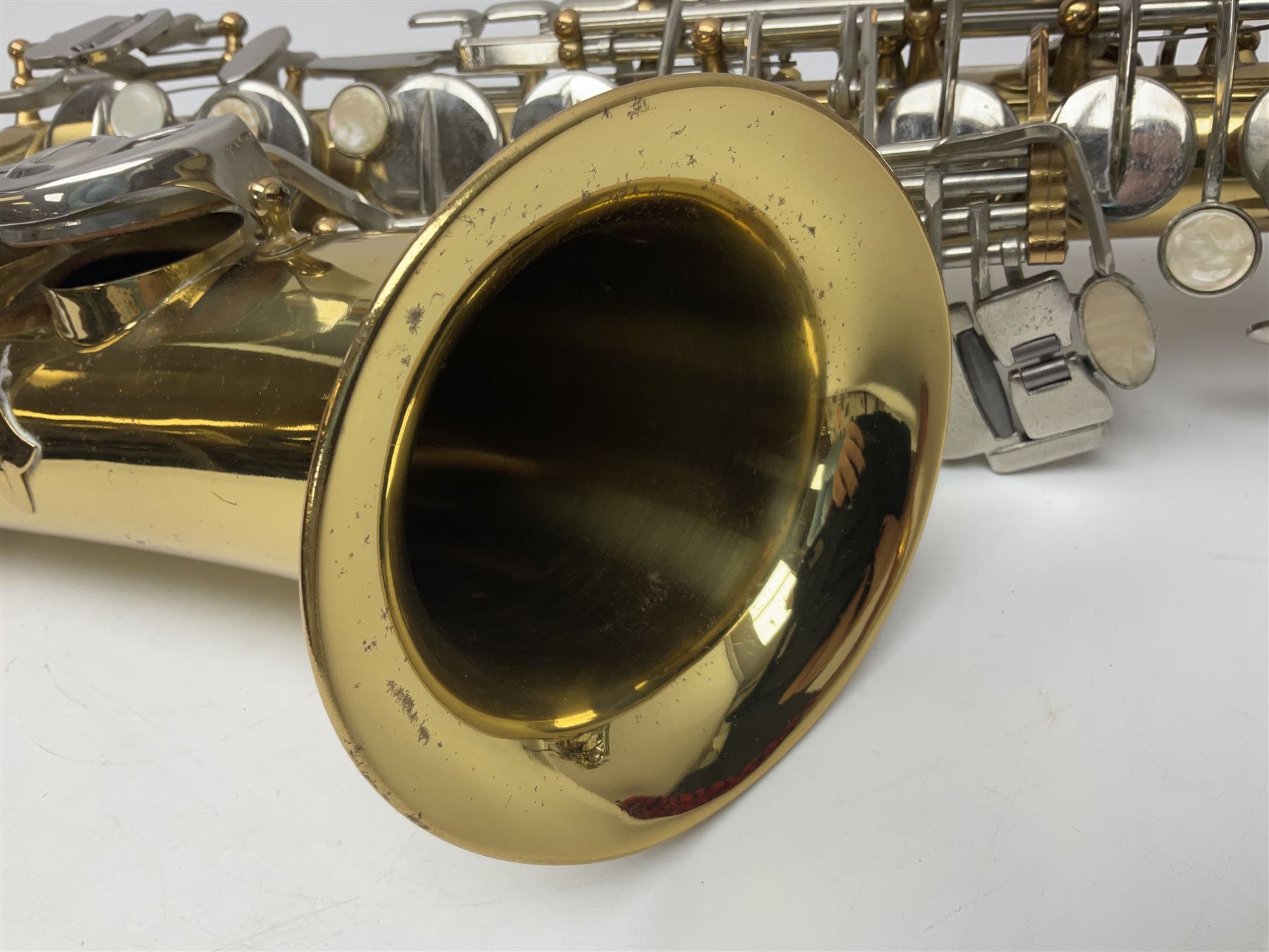 St Louis Alto saxophone, serial no.82437 in John Packer JP Blues 141 carrying case; with two-piece saxophone stand