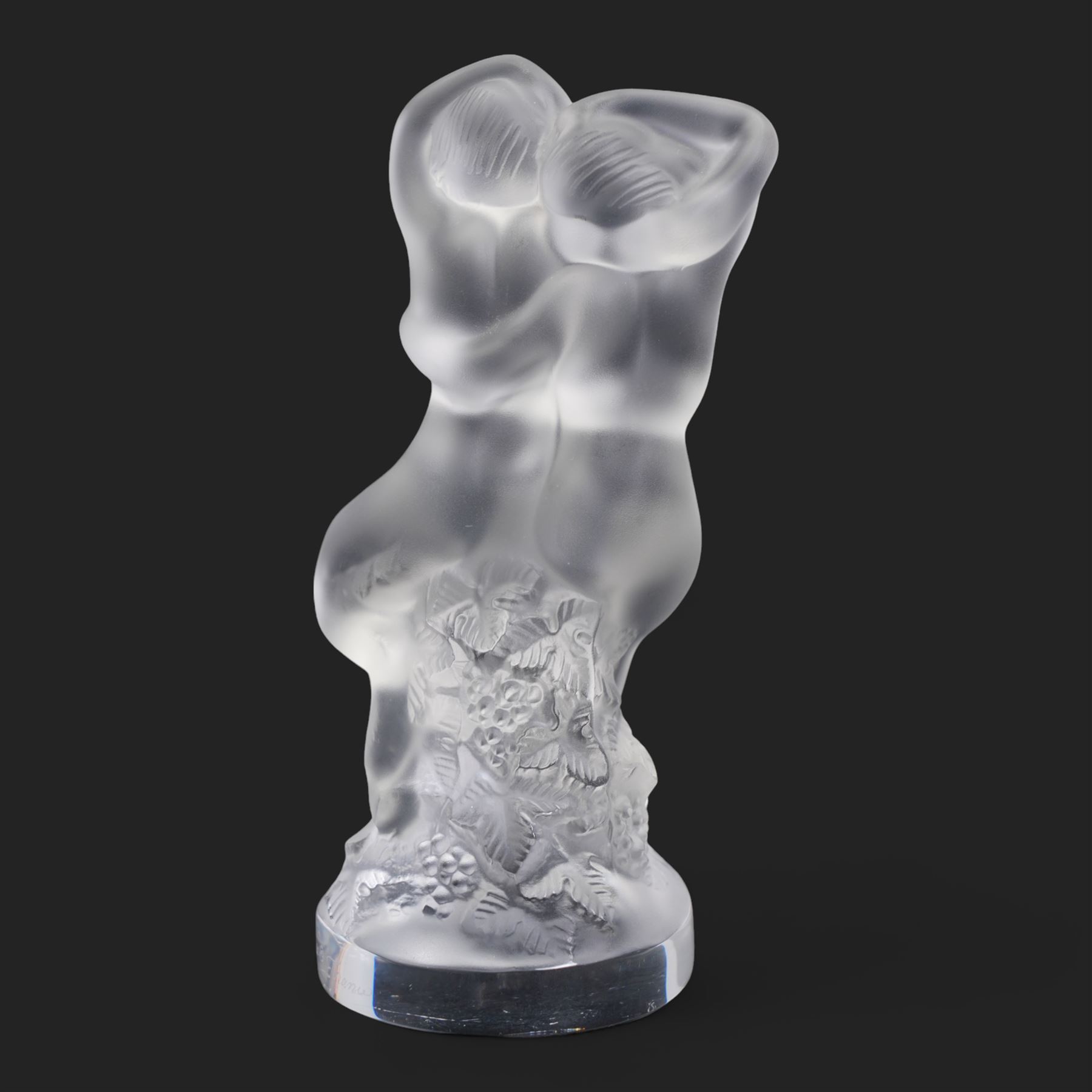 Lalique crystal figure 'Le Faune', signed Lalique France, H14cm 