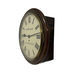 E. Willman of Dulwich Village, London - Early 20th century mahogany cased 8-day wall clock with a 12
