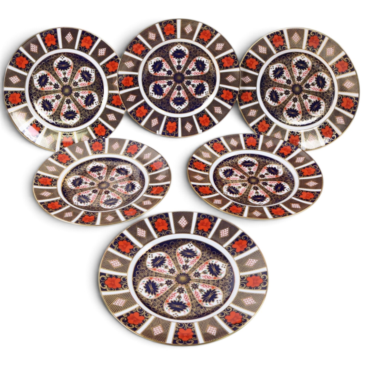 Royal Crown Derby Old Imari 1128 six dinner plates, D27cm 