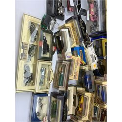 Diecast model vehicles by various makers including Lledo and Matchbox, boxed and unboxed, Dapol miniatures collectors models and other similar items, in two boxes