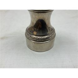Silver pepper grinder, indistinctly marked, possibly French, H9.5cm