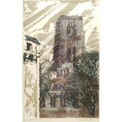 Norman Wade (British 20th century): 'Cathedral 5', silkscreen signed titled numbered 40/150 and dated '75 in pencil 55cm x 34cm