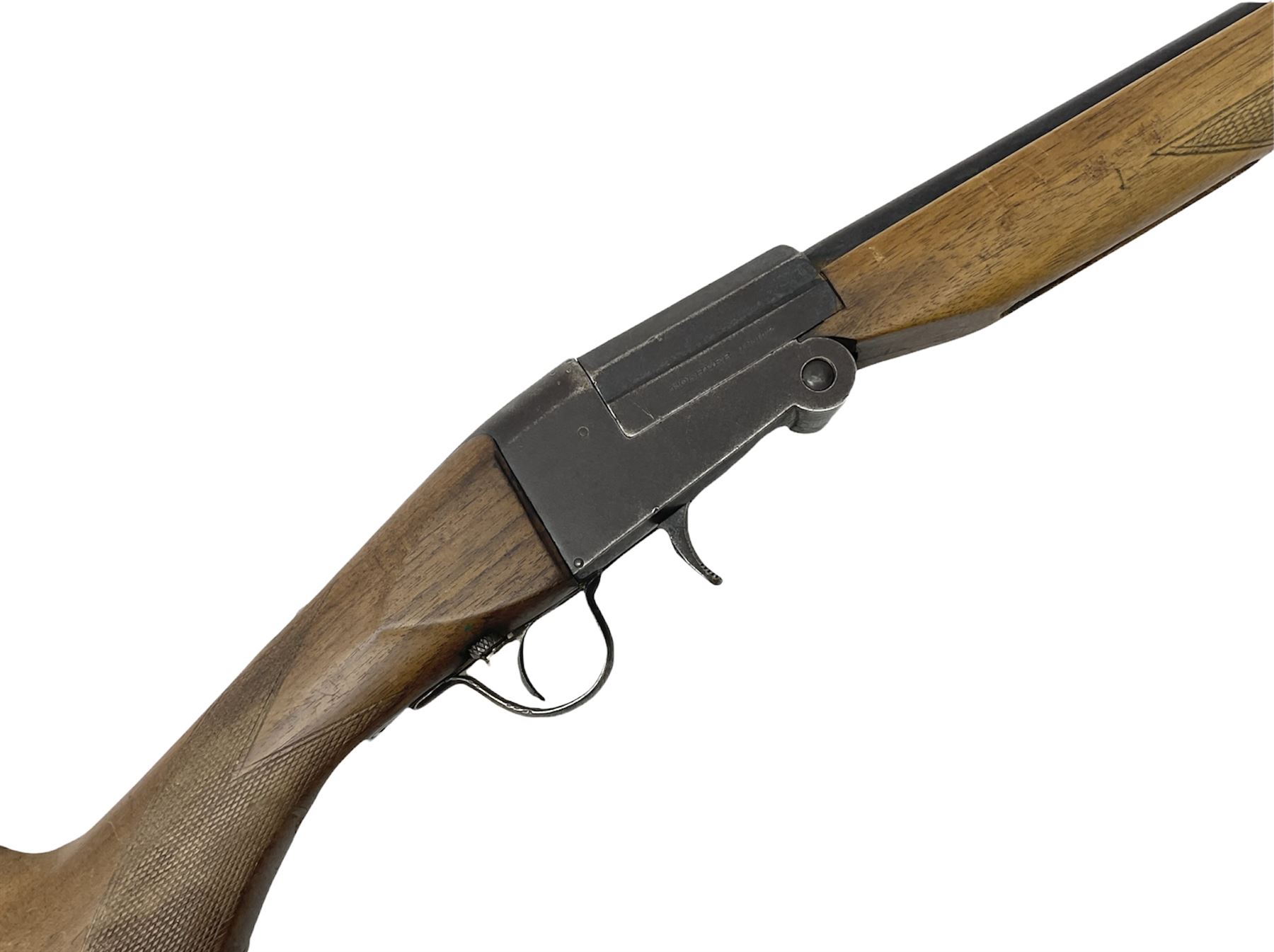 Italian Boehler Blitz .410 folding single barrel shotgun, walnut stock with 70cm barrel, chequered grip and fore-end with cross action safety, No.1779, L112cm overall SHOTGUN CERTIFICATE REQUIRED