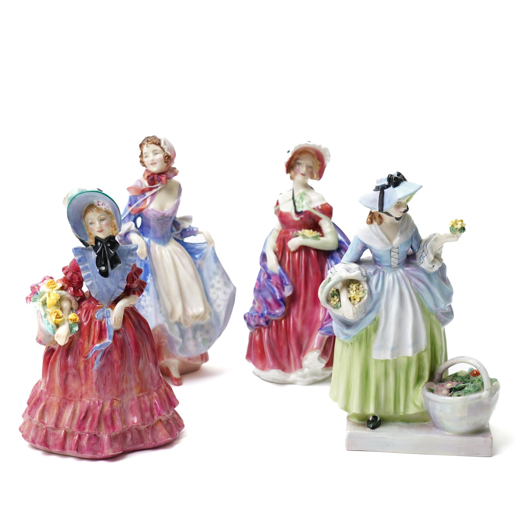 Four Royal Doulton figures, comprising Lady April HN1598, Springflowers HN1807, Suzette and Lady Betty HN1577 (4)