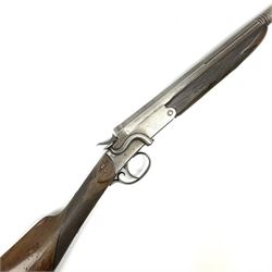 W. Horton 98 Buchanan Street Glasgow 20-bore single barrel centre hammer sporting gun, 71cm octagonal to round barrel with side lever opening, walnut stock with chequered grip and fore-end and steel butt plate, serial no.40334, L110cm SHOTGUN CERTIFICATE REQUIRED