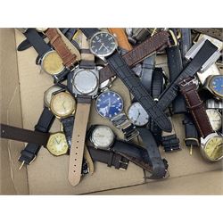 Collection of approximately sixty-seven manual wind and automatic wristwatches including Hamilton, Avia, Gruen, Omer, Lanco, Eterna, Baume, Tatton, Rotary, pinnacle, Josmar, Titon, Roma etc