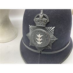 Hull City Police - helmet with king's crown night plate; two further ball-top helmets with Queen's crown plates; and a peaked cap (4)