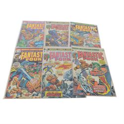 Forty Marvel mostly Bronze Age 'The Fantastic Four' comic books, spanning years 1969-1981, comprising #90, #93, #99, #101, #107, #112 (appears to be a reprint), #116, #118, #125, #126, #127, #128, #129, #130, #131, #132, ##133, #134, ##135, #136, #137, #138, #139, #141, #142, #143, #144, #145, #146, #147, #148, #149, #150,   #151, #152, #153, #154, #166, #181, #233, #236, all bagged, some carded