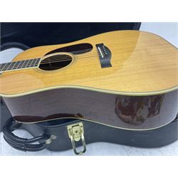 Santa Cruz Guitar Company acoustic guitar No.D2243 with Richard Hoover label L103cm; in hard carrying case