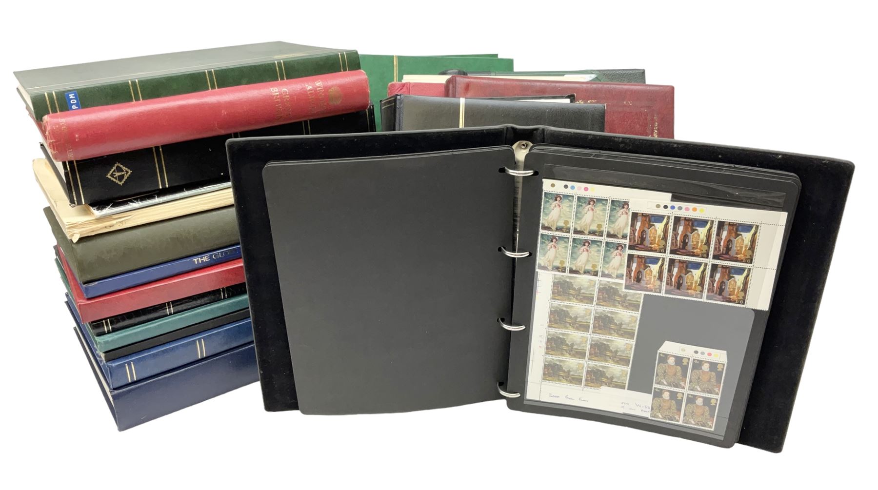 Great British and World stamps, including Trinidad and Tobago, Israel, Ireland, New Zealand, Jamaica etc, housed in various albums, folders and stockbooks, in one box